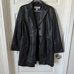 Real 100% Leather Jacket Women- Stylish Soft Women Trench coat Black Size Large